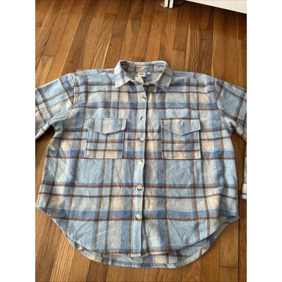 Ford Official Licensed Bronco Blue Brown Plaid Flannel Shirt Size XXL - Picture 2 of 6